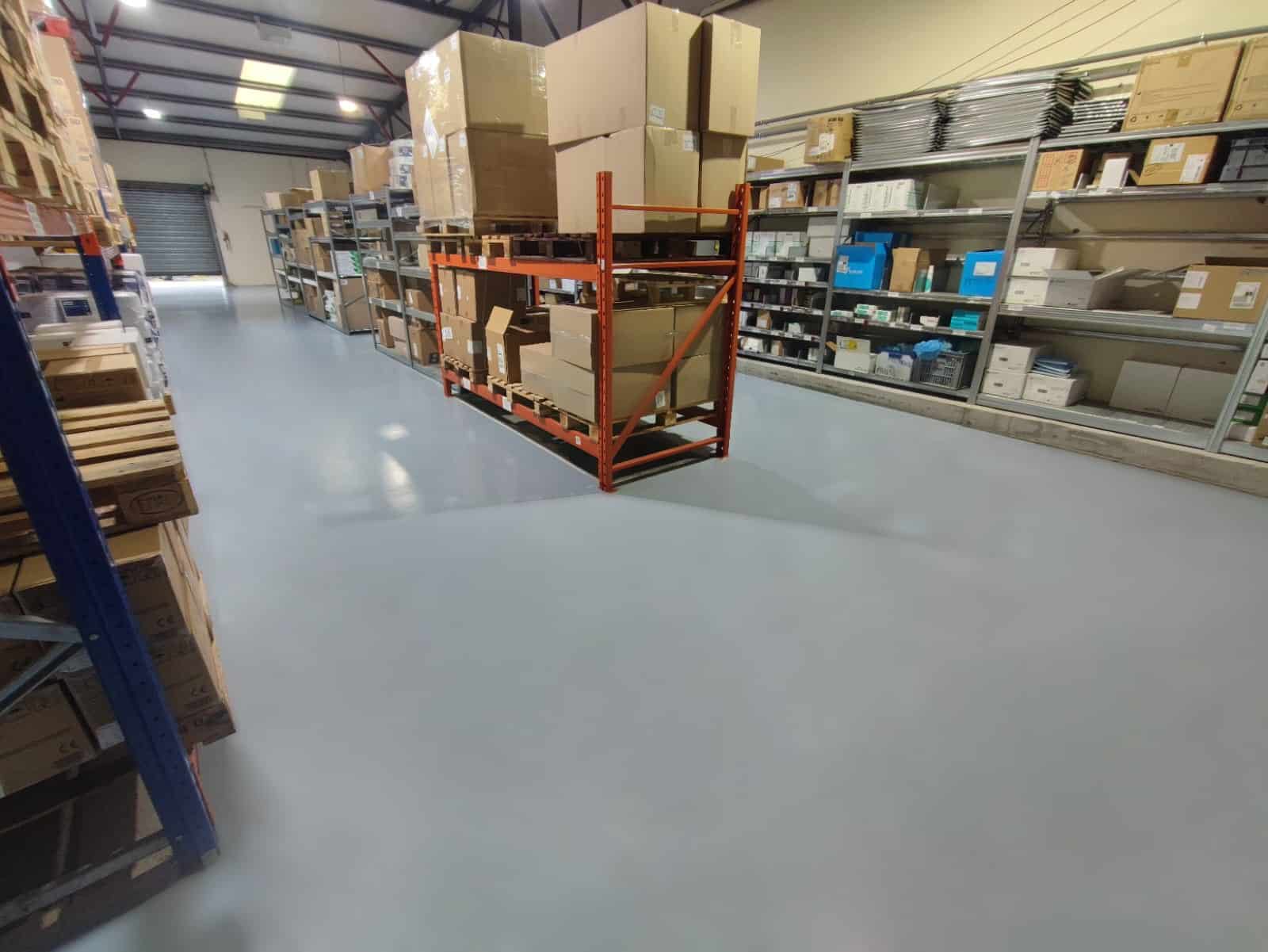 Slip-resistant, durable flooring for a hospital store area, ensuring safety and functionality.