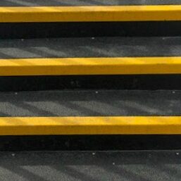 Image of GRP Glass Reinforced Plastic nosings on stairs